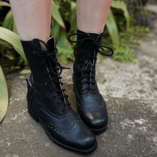 Custom Handmade Lace Up Victorian Boots Atitlan Leather