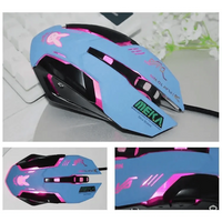 Cute Gaming USB Wired Mouse Girls Pink Computer Professional 2400 DPI Mouse Colorful Silent Mouse For PC