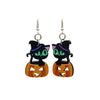 Cute Halloween Cat Pumpkin Dangle Earrings For Women