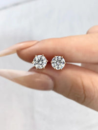 D Color Moissanite Stud Earrings 0.1-2ct Certified Lab Created 925 Sterling