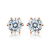 D Color Moissanite Stud Earrings 0.1-2ct Certified Lab Created 925 Sterling