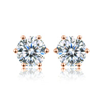 D Color Moissanite Stud Earrings 0.1-2ct Certified Lab Created 925 Sterling