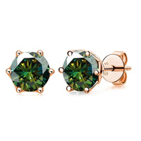 0.5-1ct D Color Moissanite Stud Earrings 925 Sterling Silver Gold Plated