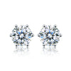 D Color Moissanite Stud Earrings 0.1-2ct Certified Lab Created 925 Sterling