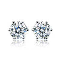 D Color Moissanite Stud Earrings 0.1-2ct Certified Lab Created 925 Sterling