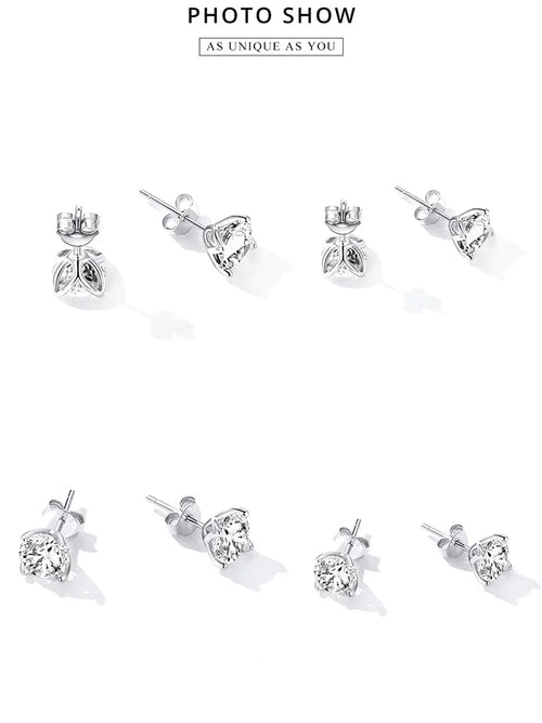 D Color VVS1 1ct Moissanite Stud Earrings 925 Sterling Silver Wedding Gift