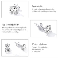 D Color VVS1 1ct Moissanite Stud Earrings 925 Sterling Silver Wedding Gift