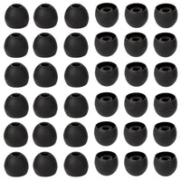 CYADCI 36 Pieces Large Earbud Tips Soft and Comfortable Silicone Earbud Tips Ear Bud Replacement Pieces Silicone Fit Most in-Ear Headphones，Inner Hole 3.8mm -5.5mm，Large Black Earbuds Silicone Tips