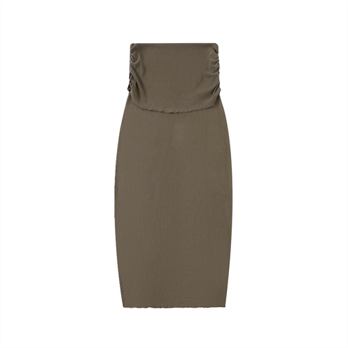 Dyed Washed Straight Hip-Hugging Slim Skirt