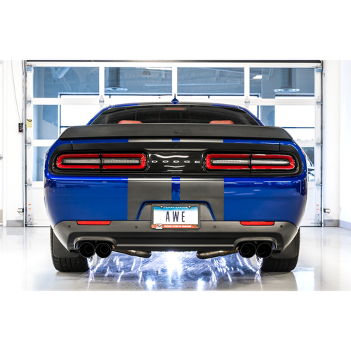 AWE Tuning 2015+ Dodge Challenger 6.4L/6.2L SC Track Edition Exhaust - Quad Diamond Black Tips