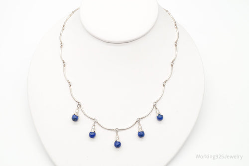 VTG Southwestern Carolyn Pollack Relios Lapis Lazuli Sterling Silver Necklace