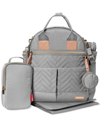 Skip Hop Diaper Bag Backpack: Suite 6-in-1 Diaper Backpack Set Multi-Function Baby Travel Bag with Changing Pad Stroller Straps Bottle Bag and Pacifier Pocket Dove Grey