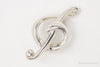 Vintage Treble Clef Music Note Sterling Silver Brooch Pin