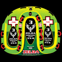 WOW Sports Zelda 1-3 Person Towable Water Tube For Pool and Lake (15-1070)