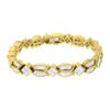 14K Yellow Gold 8 1/5 Cttw Baguette and Princess-Cut Diamond Geometric Twist Link Bracelet (G-H Color, VS1-VS2 Clarity) - Size 7"