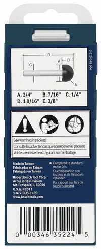 BOSCH 85448MC 3/8 In. x 3/4 In. Carbide-Tipped Core Box Router Bit