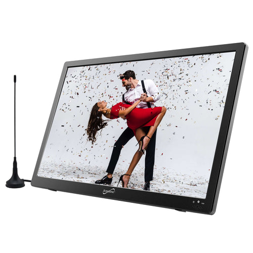 Portable 16" 12 Volt Digital LED TV with USB, SD, and HDMI Input: Built-in Rechargeable Lithium Ion Battery and FM Radio Jupiter Gear