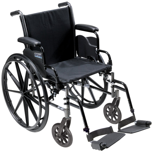 Cruiser III Light Weight Wheelchair with Flip Back Removable Arms, Desk Arms, Swing away Footrests, 16" Seat RIO Medical Supplies