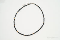 Designer SAJEN Black Onyx Jasper Beads Sterling Silver Necklace
