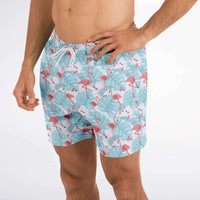 Flamingo Blue Floral Swim Trunks