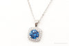 Designer Ryze Blue & White Cubic Zirconia Sterling Silver Necklace