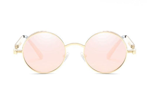 Luxury Popular Retro  Gothic Steampunk Polarized Men and  Women Brand Designer Vintage Round High Quality Metal Frame Sunglasses With UV400 Protection