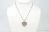 Designer Orange Cubic Zirconia Sterling Silver Heart Necklace