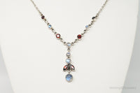 Designer Nicky Butler Moonstone Garnet Sterling Silver Necklace