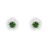 .925 Sterling Silver 1/4 Cttw Round Brilliant-Cut Green Diamond Miracle-Set Stud Earrings (Fancy Color-Enhanced, I1-I2 Clarity)