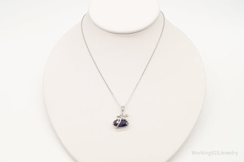 Cubic Zirconia Lab Amethyst Sterling Silver Necklace