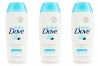 Baby Dove Body Wash Tip To Toe Sensitive Moisture 1.8 Oz Travel Size (Pack Of 3)