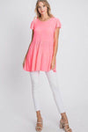 Heimish Full Size Tiered Round Neck Ruffle Sleeve Top Plus Size