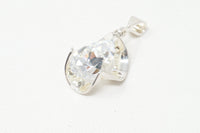 Vintage Southwestern Style Large Cubic Zirconia Stone Sterling Silver Pendant