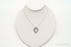 Blue & White Cubic Zirconia Heart Sterling Silver Necklace
