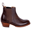 Women's Brown Leather Chelsea Boots | Elastic Pull-On Ankle Boots