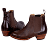 Women's Brown Leather Chelsea Boots | Elastic Pull-On Ankle Boots