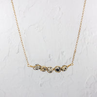 Dalmatian Jasper Wire Wrapped Pod Necklace 18 Inch Gold