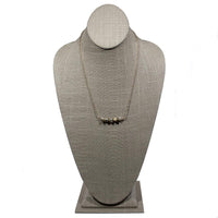 Dalmatian Jasper Wire Wrapped Pod Necklace 18 Inch Gold