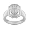 14K White Gold 1.00 Cttw Baguette and Princess-Cut Diamond Cocktail Art Deco Style Ring (H-I Color, SI1-SI2 Clarity) - Size 7