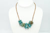 VTG Native American Turquoise Porcupine Quill Sterling Silver Thread Necklace