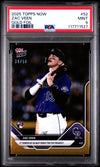 Graded 2025 Topps Now Zac Veen #52 Gold Foil /50 Rookie RC Baseball Card PSA 9 Mint