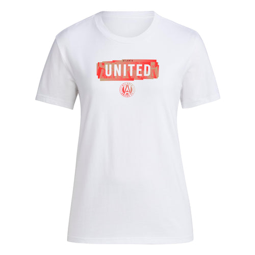 adidas Womens FC Short Sleeve Pre-Game T-Shirt White/Atlanta United Large