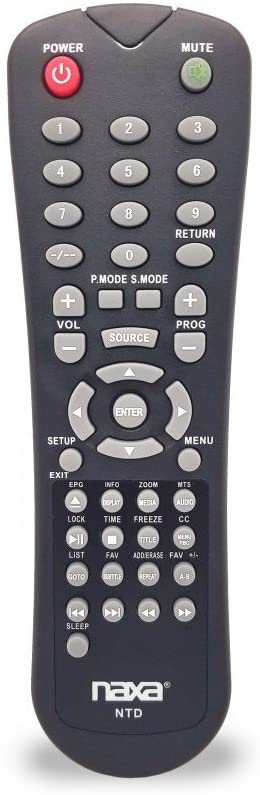 NAXA Original Replacement Remote Control for Naxa NT and NTD Model 12 Volt TVs and TV/DVD Combo Players Jupiter Gear