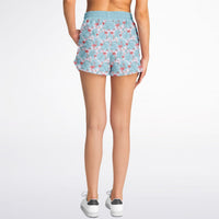 Flamingo Blue Floral Loose Shorts