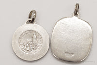 Antique Saints Protection Sterling Silver Pendant Charm Set