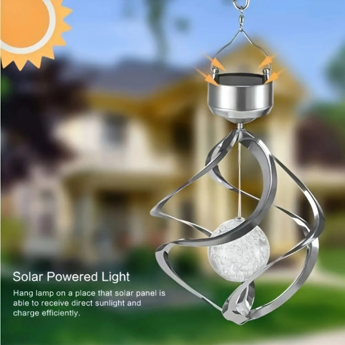 Decorative Solar Hanging Light with Spinner & Color-Changing LEDs