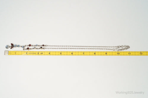 Designer Nicky Butler Moonstone Garnet Sterling Silver Necklace