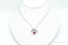 Designer Ruby Cubic Zirconia Heart Sterling Silver Necklace