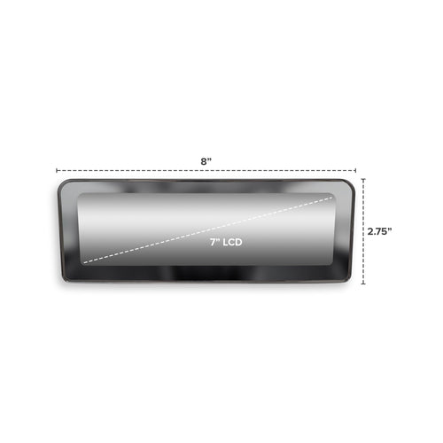 Master Tailgaters 8" Frameless Rear View Mirror with 7" LCD Screen | Rearview Universal Fit Mount | 4 Video Inputs | Auto Adjusting Brightness LCD | Anti Glare | Full Original Mirror Replacement