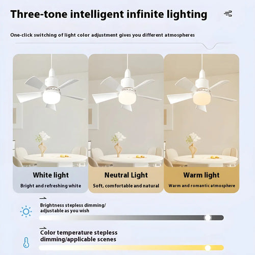 Dimmable Remote Control Ceiling Fan Light for Home & Dormitory